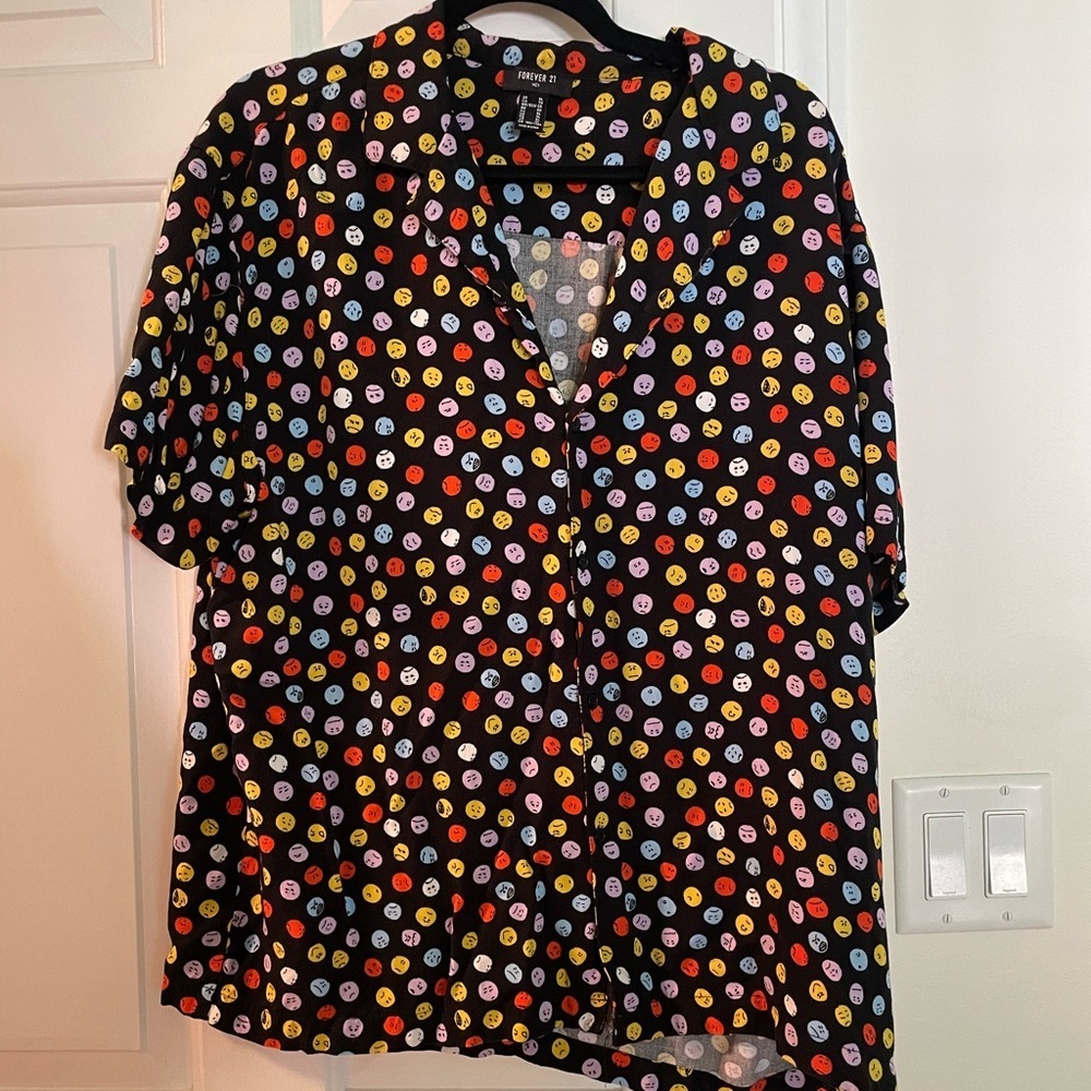 Forever 21 Black Button Down Tee